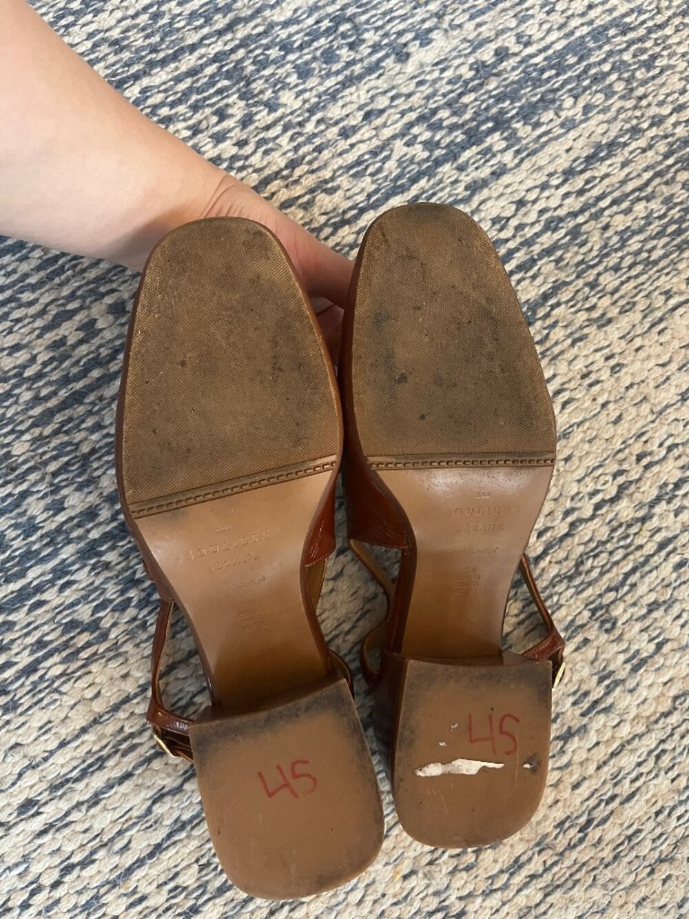 Sezane Paula Babies Slingback Buckle Heels in Patent Camel - Picture 6 of 6